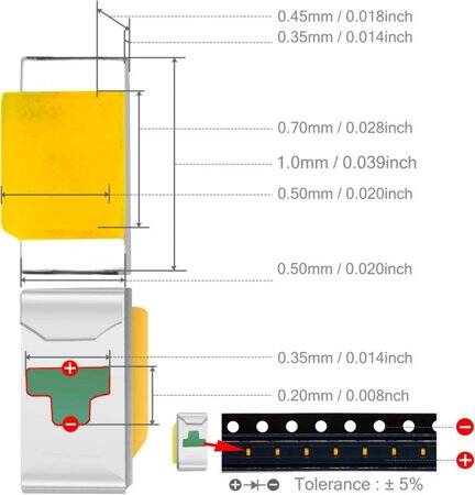 0402 (1005) SMD LED White - 2