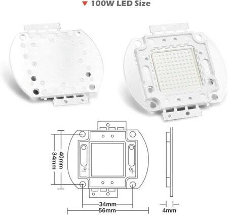 100W SMD High Power LED Bulb 460-470nm Blue - 4