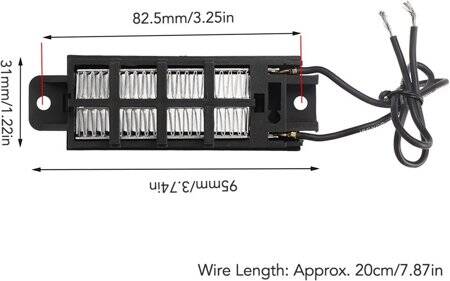 110V 100W Conductive Type Automatic Thermostat PTC Ceramic Air Heater 95x31x25mm - 2