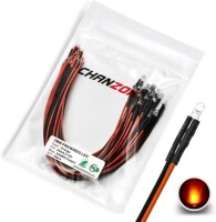 110V 3mm Water Clear Orange LED Indicator Light With 20cm Cable - 1