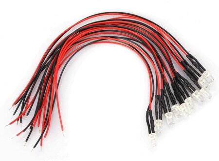 110V 5mm Orange LED Indicator Light With 20cm Cable - 1