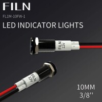 12-18V 10mm Water Clear Pure Green LED Indicator Light With 20cm Cable - 2