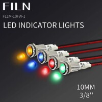 12-18V 10mm Water Clear Pure Green LED Indicator Light With 20cm Cable - 4