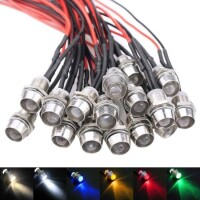 12-18V 10mm White LED Indicator Light With 20cm Cable - 1