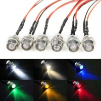 12-18V 10mm White LED Indicator Light With 20cm Cable - 5