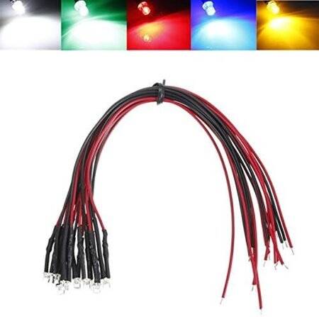 12-18V 10mm Yellow LED Indicator Light With 20cm Cable - 1