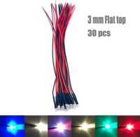 12-18V 3mm Water Clear Pink LED Indicator Light With 20cm Cable - 3