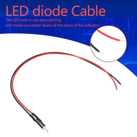 12-18V 3mm Yellow LED Indicator Light With 20cm Cable - 5