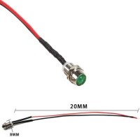 12-18V 5mm Green LED Metal Indicator Light With 20cm Cable - 4