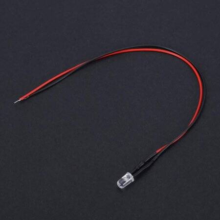 12-18V 5mm Red LED Indicator Light With 20cm Cable - 1