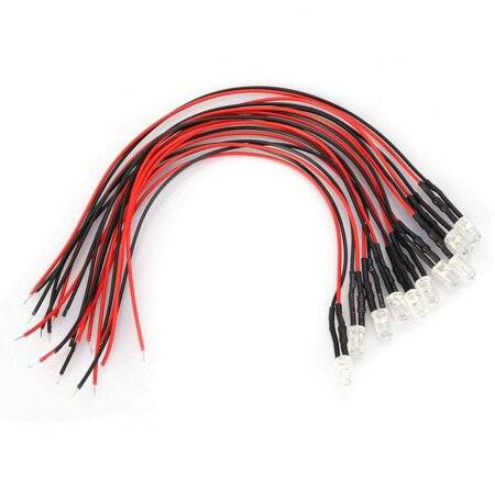 12-18V 5mm Red LED Indicator Light With 20cm Cable - 4