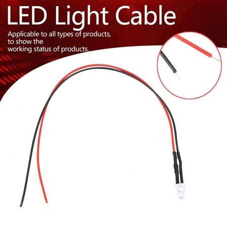 12-18V 5mm Red LED Indicator Light With 20cm Cable - 5