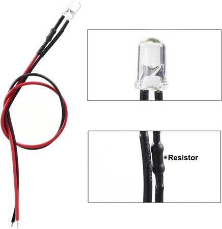 12-18V 5mm Warm White LED Indicator Light With 20cm Cable - 3