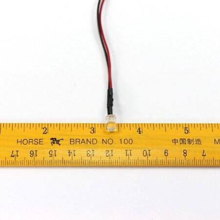 12-18V 5mm Warm White LED Indicator Light With 20cm Cable - 5