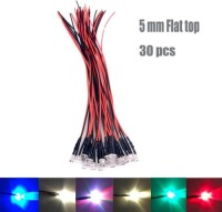 12-18V 5mm Water Clear Purple LED Indicator Light With 20cm Cable - 3