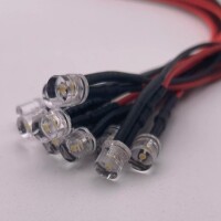 12-18V 5mm Water Clear Purple LED Indicator Light With 20cm Cable - 4