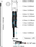 12-18V 5mm Yellow LED Indicator Light With 20cm Cable - 3