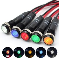 12-18V 8mm Blue LED Indicator Light With 20cm Cable - 1