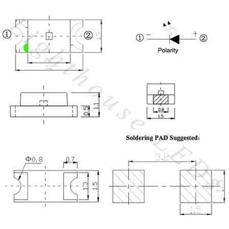 1206 (3216) SMD LED Pink - 2