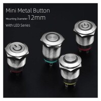 12mm 110-220V Waterproof Self-Locking Metal Push Button Switch With Blue Led Light - 5