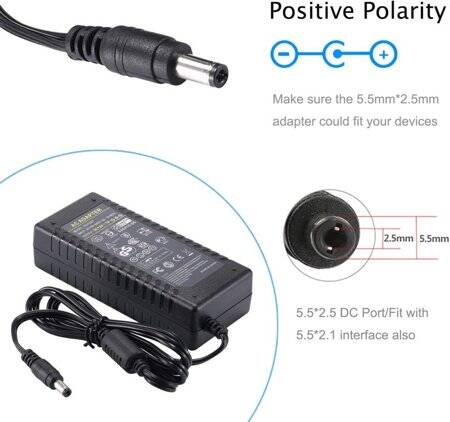 12V 7A 84W UK Plug Dual-Wire Integrated Power Adapter - 2