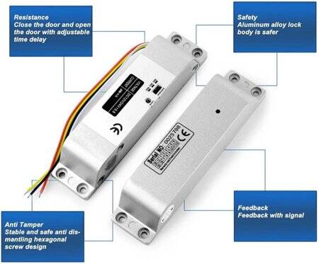 12V/24V Universal Eight-Wire Electricity Mortise Lock UnLock After Power Failure Size:200x38x28mm - 4