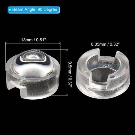 13mm Integrated High Power LED Lamp Bead Lens 100 Degrees - 2