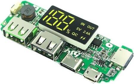 18650 5V 2.4A Lithium Battery Digital Display Charging Module Dual Usb Output BAnd Display Booster Module - 1