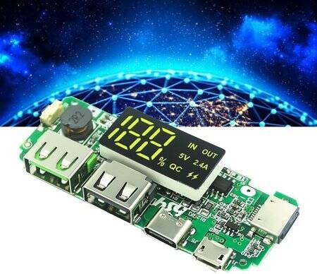 18650 5V 2.4A Lithium Battery Digital Display Charging Module Dual Usb Output BAnd Display Booster Module - 3