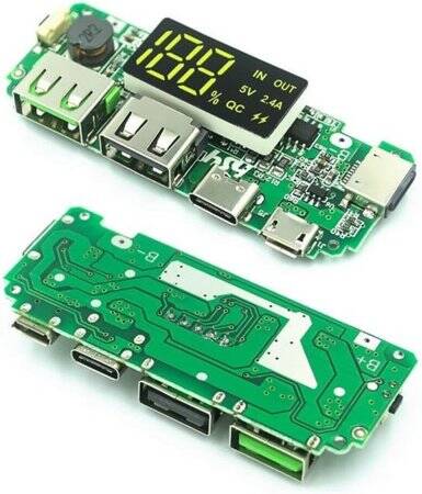 18650 5V 2.4A Lithium Battery Digital Display Charging Module Dual Usb Output BAnd Display Booster Module - 4