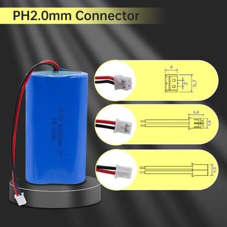 18650 7.4V 2200MA High Quality Rechargeable Dual Lithium Battery Pack With Protection Plate - 2