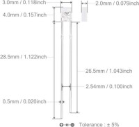 18mm Leg 234 Rectangular LED Water Clear Pure Green Use 3V 20mA - 3