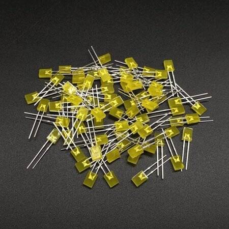 18mm Leg 234 Rectangular LED Water Clear Yellow Use 2V 20mA - 4