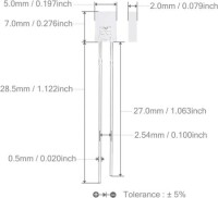 18mm Leg 257 Rectangular LED Water Clear Orange Use 2V 20mA - 3