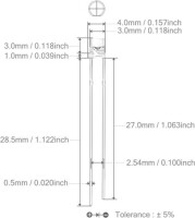 18mm Leg 3mm LED Water Clear Pure Green Use 3V 20mA - 3