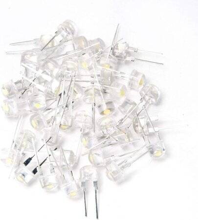 18mm Leg 8mm LED Water Clear Pure Green Use 3V 20mA - 5