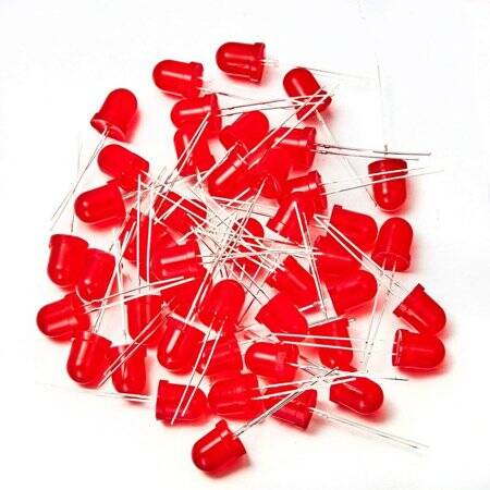 18mm Leg 8mm LED Water Clear Red Use 2V 20mA - 5