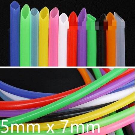 1Meter Blue Silicone Tube Flexible Rubber Hose Drink Water Pipe Food Grade Connector ID 5mm X 7mm OD - 1