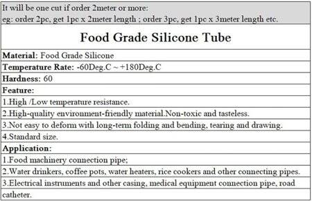 1Meter Blue Silicone Tube Flexible Rubber Hose Drink Water Pipe Food Grade Connector ID 5mm X 7mm OD - 4