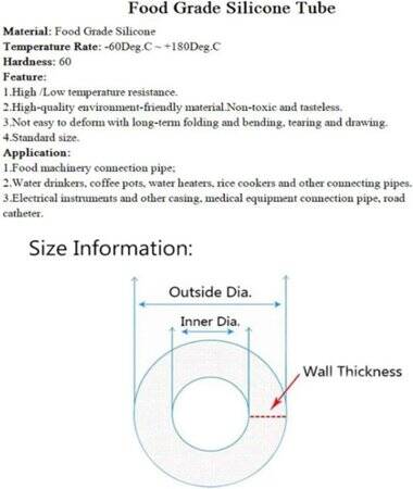 1Meter Gray Silicone Tube Flexible Rubber Hose Drink Water Pipe Food Grade Connector ID 3mm X 6mm OD - 2