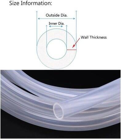 1Meter Transparent Silicone Tube Flexible Rubber Hose Drink Water Pipe Food Grade Connector ID 5mm X 12mm OD - 2