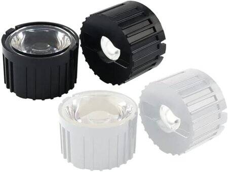 20mm LED Lamp Bead Lens 10 Degrees With Black Flat Mouth Lampshade (Apply to 1W 3W 5W RGB LED) - 1