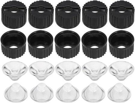 20mm LED Lamp Bead Lens 25 Degrees With Black Flat Mouth Lampshade (Apply to 1W 3W 5W RGB LED) - 1