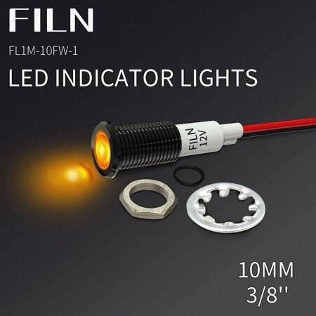 22-28V 10mm Blue LED Indicator Light With 20cm Cable - 5