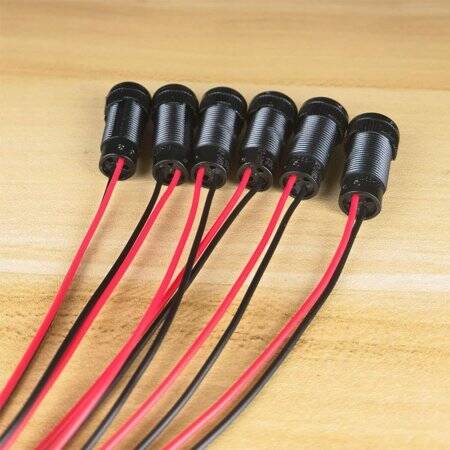 22-28V 10mm White LED Indicator Light With 20cm Cable - 4