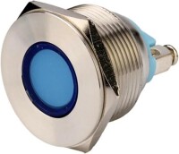 22-28V 5mm Blue LED Metal Indicator Light With 20cm Cable - 4