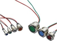 22-28V 5mm Green LED Metal Indicator Light With 20cm Cable - 2