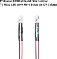 22-28V 5mm Water Clear Orange LED Indicator Light With 20cm Cable - 3