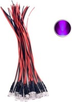 22-28V 5mm Water Clear Purple LED Indicator Light With 20cm Cable - 1