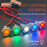 22-28V 5mm White LED Metal Indicator Light With 20cm Cable - 5